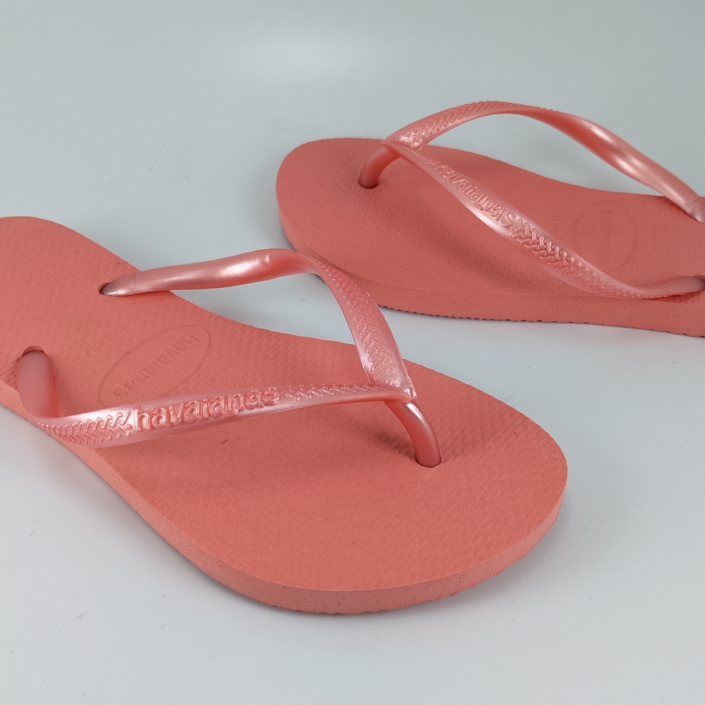 Chinelo Sandália Havaianas Feminina SliM Fc -Rosa Peach