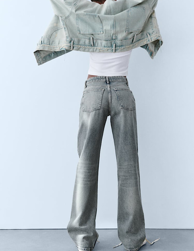 calça jeans wide leg zara - Comprar em Vick Store