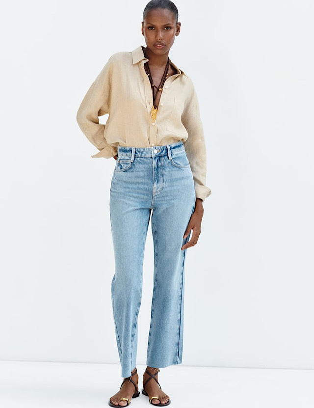 calça jeans cintura alta zara - Comprar em Vick Store
