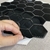 Pastilha Adesiva Resinada Hexagonal Black 30x30cm - loja online