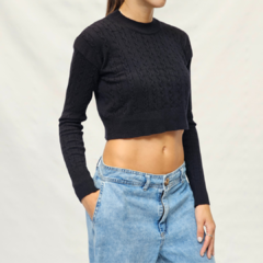 Sweater Crop Negro - comprar online