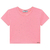 Blusa Cropped Infantil com Pontos de Strass em Cotton na cor Rosa Kukiê