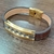 Bracelete de Aço Inox Gold com 13mm de Largura na internet