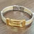 Bracelete Algema de Aço Inox Dupla Cor Aço e Dourado - comprar online