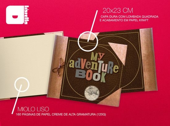 Adventure Book  Scrapbook capa dura 20x23cm