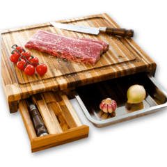 Kit Tábua de Corte Barbecue em Madeira de Teca - comprar online