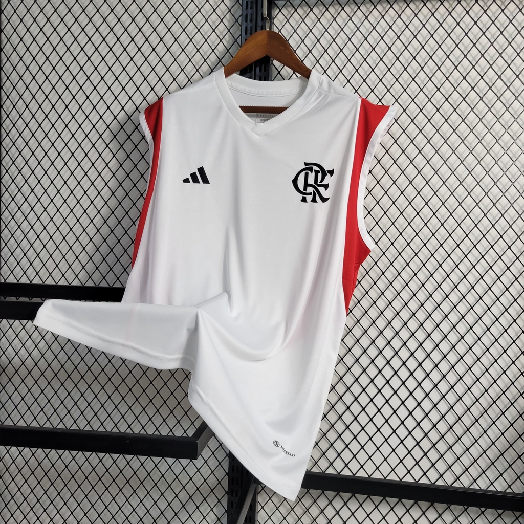 Regata de treino Flamengo 23/24 Torcedor adidas Masculina - Branco