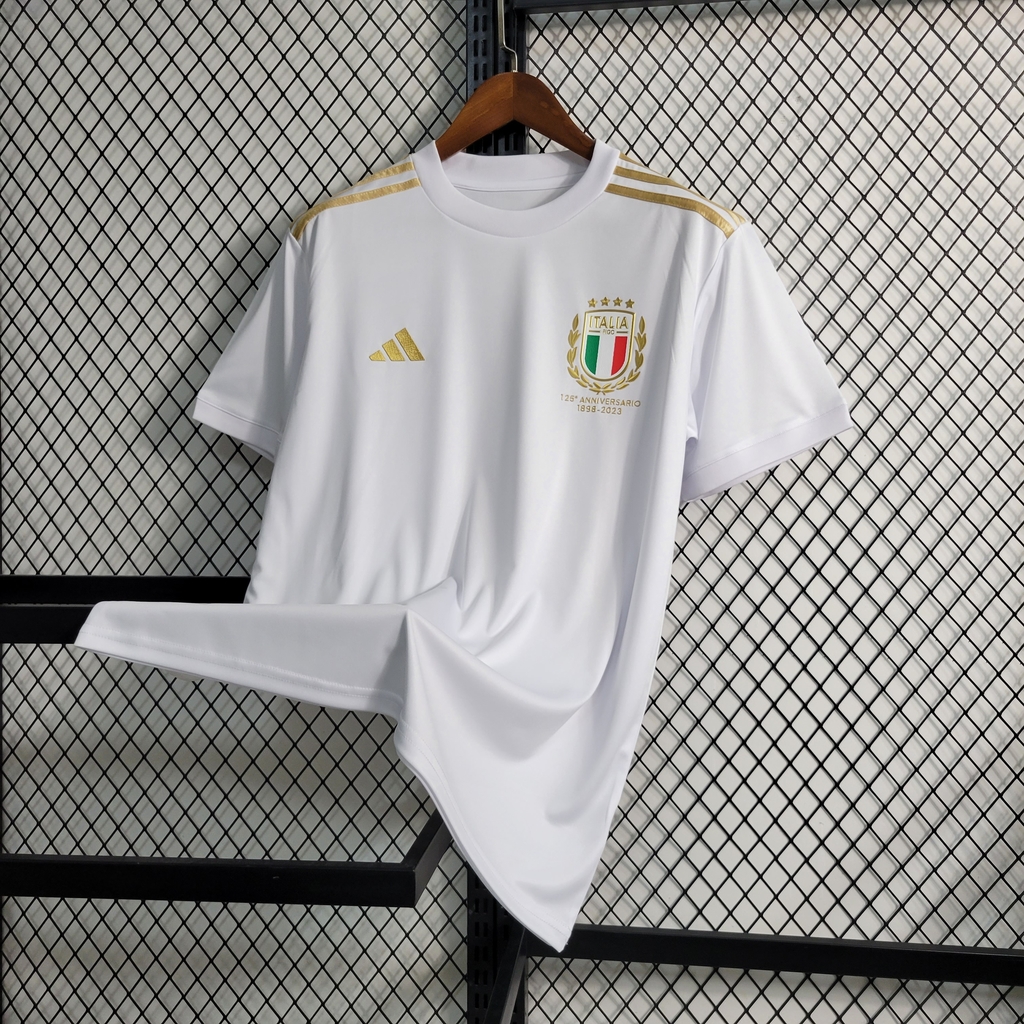 Camisa Itália Edição Especial 23/24 - Torcedor Adidas - Branco e Dourada