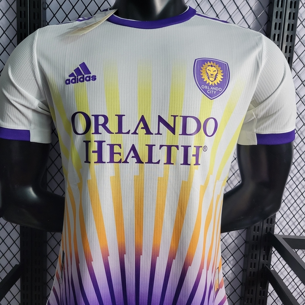 Camisa Orlando City Away 22/23 Jogador Adidas - Branco, Roxo e Amarelo