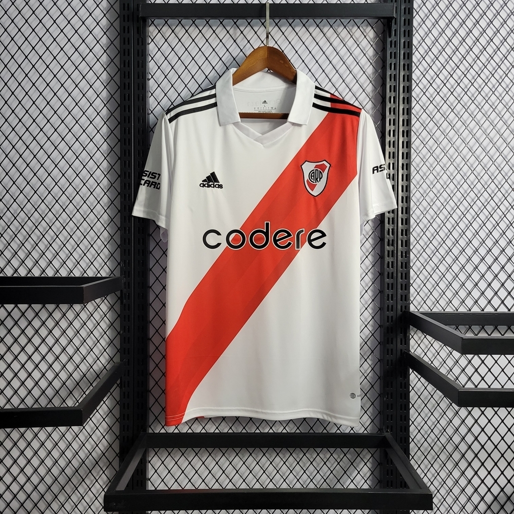 Camisa River Plate Home 22/23 Torcedor Adidas Masculina - Vermelho, Branco  e Preto