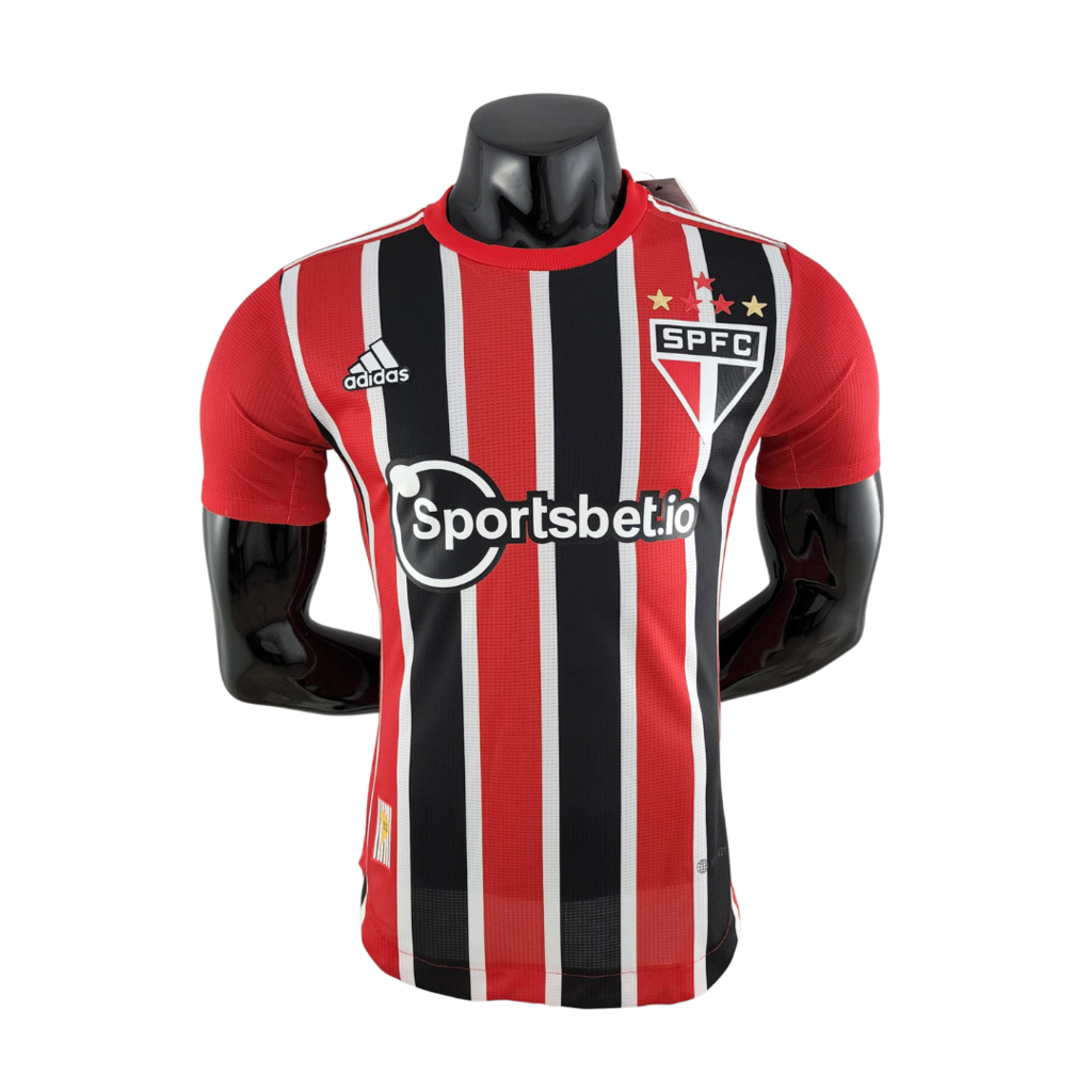 Camisa São Paulo II 22/23 Jogador Adidas Masculina - Vermelho, Preto e  Branco