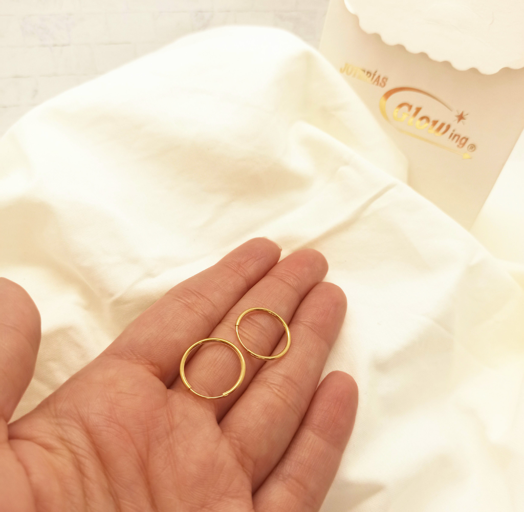 Aros de oro de argolla hotsell