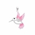 Colgante Dije Plata 925 colibrí esmaltado rosa