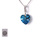 Conjunto Swarovski Plata Rodinada Cadena Y Dije Corazón Azul Tornasolado - comprar online