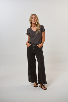 Jeans Wide Leg Crop Noto Black