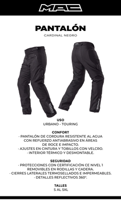 PANTALON MAC CARDINAL NEGRO CORDURA