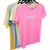 T-shirt feminina malha silque emalto relevo moda neon