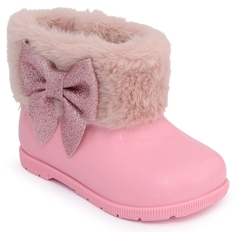 Bota Galocha Infantil Feminina Com Pelúcia e Laço - Baby Love