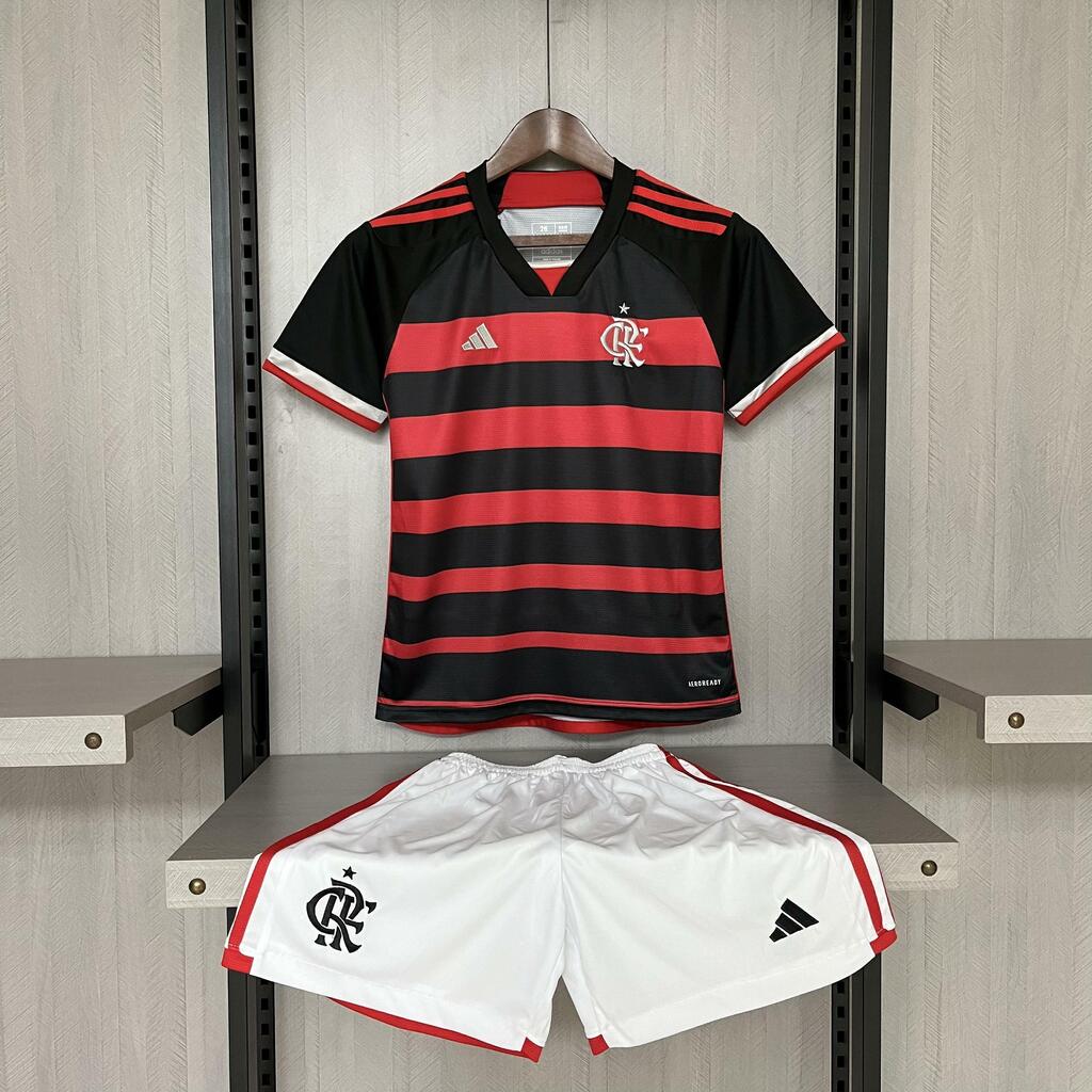 Conjunto Infantil Flamengo 2024 Torcedor Adidas Vermelho