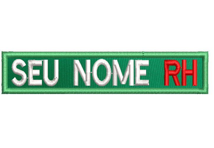Tarja Bordado Personalizado bandeira Nome + Tipo Sanguíneo com