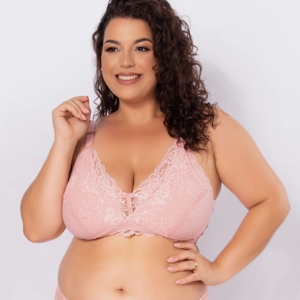 Sutiã Amamentação de Algodão com Renda Plus Size-Sem Bojo-Romance-ST034PLUS