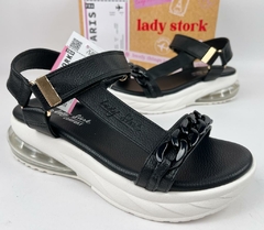 SANDALIAS BAJAS ECO CUERO LADY STORK