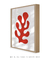 Quadro Decorativo Abstrato Folha Vermelha Inspiração Matisse