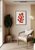 Quadro Decorativo Abstrato Folha Vermelha Inspiração Matisse - Quadros Incríveis