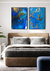 Quadro Decorativo Abstrato Mármore Azul e Dourado - Quadros Incríveis