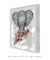 Quadro Decorativo Étnico Elefante Florido - loja online
