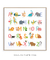 Quadro Decorativo Infantil Alfabeto ABC Bichos Coloridos - comprar online