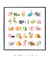 Imagem do Quadro Decorativo Infantil Alfabeto ABC Bichos Coloridos
