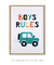 Imagem do Quadro Decorativo Infantil Carrinho Boys Rules