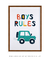 Quadro Decorativo Infantil Carrinho Boys Rules - comprar online