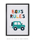 Quadro Decorativo Infantil Carrinho Boys Rules - Quadros Incríveis