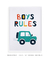 Quadro Decorativo Infantil Carrinho Boys Rules - comprar online