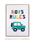 Quadro Decorativo Infantil Carrinho Boys Rules - loja online