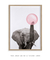 Quadro Decorativo Infantil Elefante Chiclete Bubble Rosa