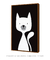 Quadro Decorativo Infantil Gato Branco Fundo Preto na internet
