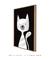 Quadro Decorativo Infantil Gato Branco Fundo Preto na internet