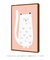Quadro Decorativo infantil Gato Branco Fundo Rosa na internet