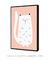 Quadro Decorativo infantil Gato Branco Fundo Rosa - Quadros Incríveis