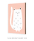 Quadro Decorativo infantil Gato Branco Fundo Rosa - comprar online