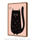 Quadro Decorativo Infantil Gato Preto Fundo Rosa na internet