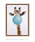 Quadro Decorativo Infantil Girafa Chiclete Bubble Azul - comprar online