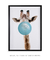 Quadro Decorativo Infantil Girafa Chiclete Bubble Azul - Quadros Incríveis