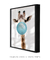 Quadro Decorativo Infantil Girafa Chiclete Bubble Azul - loja online