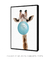 Quadro Decorativo Infantil Girafa Chiclete Bubble Azul