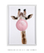 Quadro Decorativo Infantil Girafa Chiclete Bubble Rosa - Quadros Incríveis