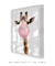 Quadro Decorativo Infantil Girafa Chiclete Bubble Rosa - loja online